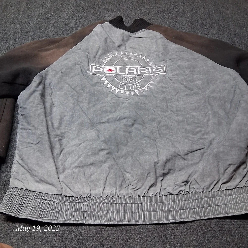 Vintage Polaris Jacket Men Size XL Gray Snap Close 2 Tone Distressed‎
